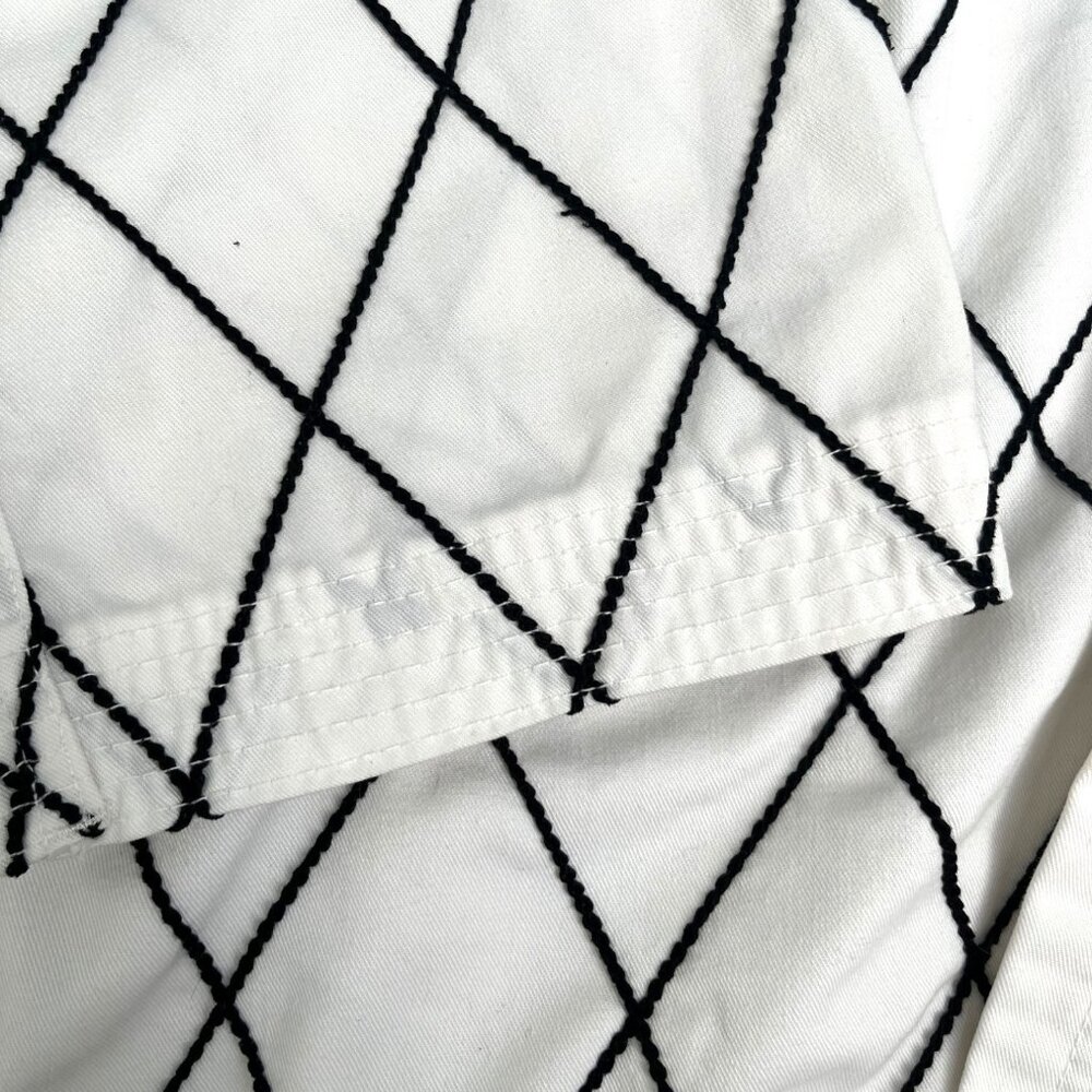 SIZE 4 BMA White Hapkido Uniform Gi Jacket Top Black Diamond Stitching - Picture 5 of 13